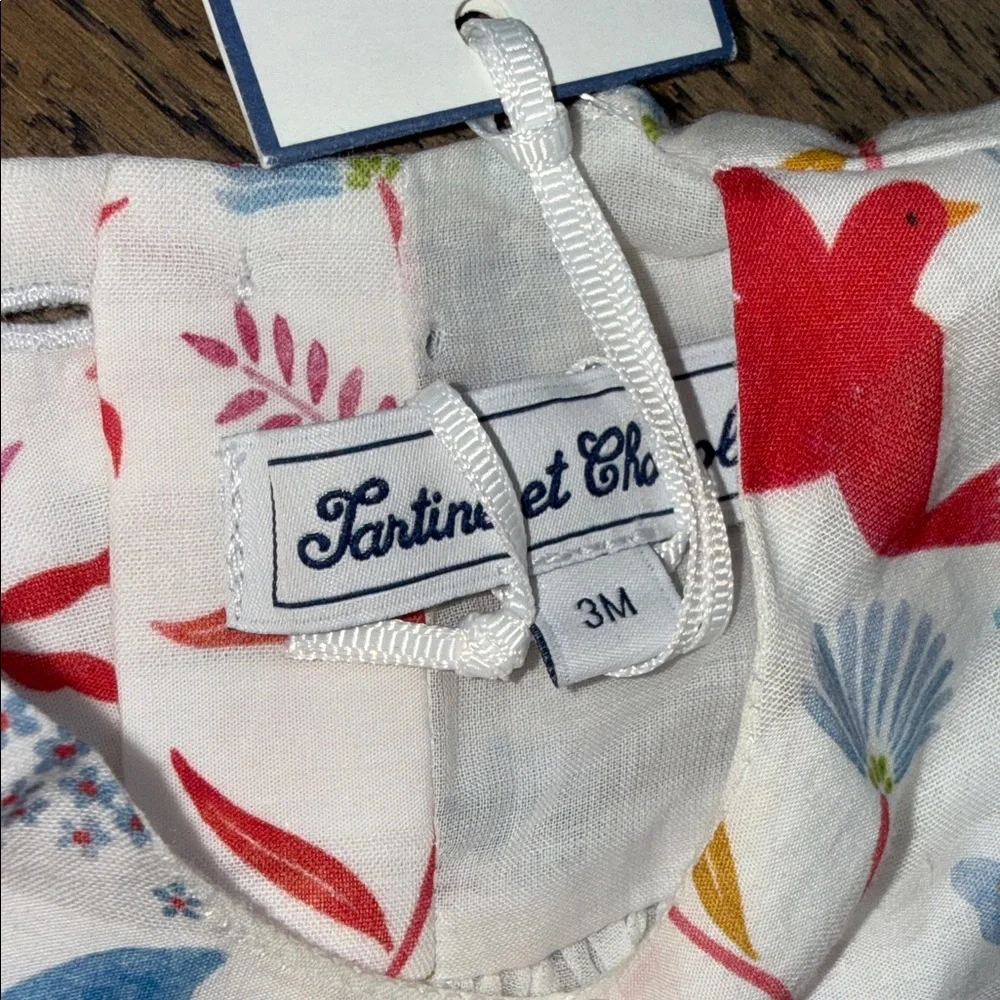 Tartine et Chocolat Baby Dress with Red and Blue Floral Design